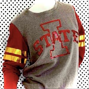 Gray and Red State Sweater